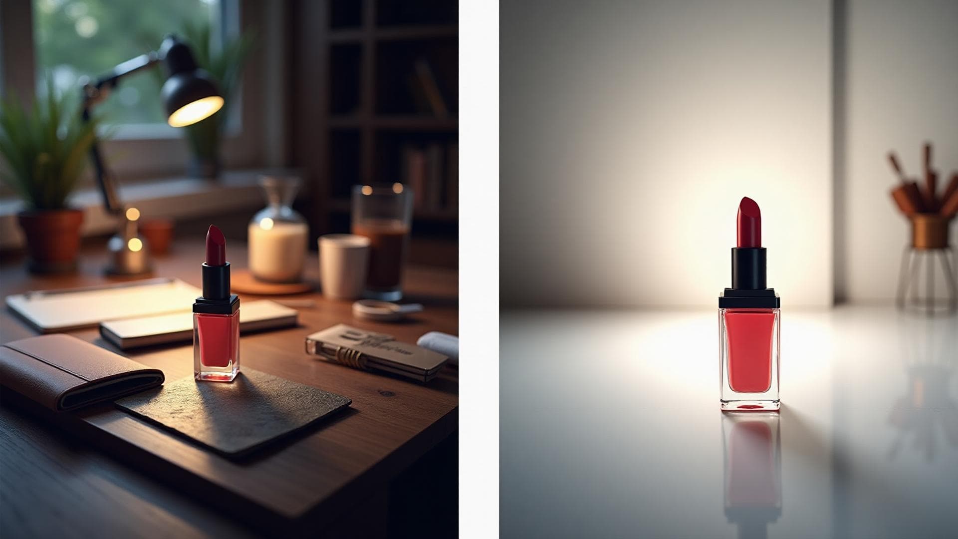 Comparação antes e depois de fotos profissionais